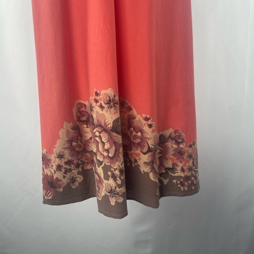 Patagonia Kamala‎ Organic Cotton Ruffle Tank Dress in Coral Floral Size Small - Picture 2 of 4
